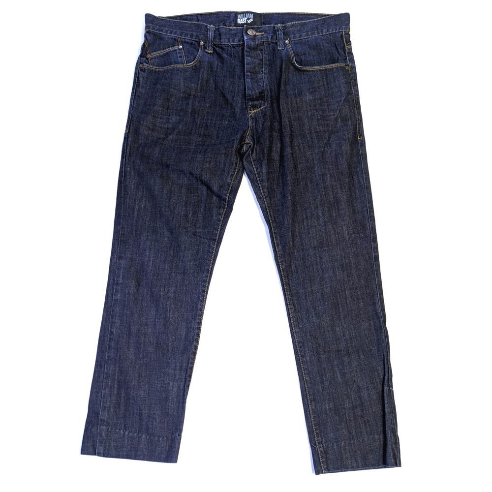 William Rast Mens Skinny Jeans Indigo Blue Dark Wash Button Fly 36x34 RN93677